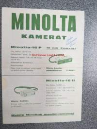 Minolta kamerat 1961 -myyntiesite