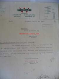 Wilson &amp; Co Linjetrafik Spedition Skepsklarering Asiakirja 1940