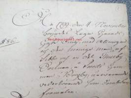 &quot;År 1799 den 4. November började Lagen ??? Ting med allmogen aff... Sibbo och Thusby? Socken i Smeds Hemman... #55 Anders Ådahl... -käräjäpöytäkirja? -