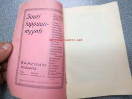 Turun Lehden kalenteri w. 1910 -lehden tilaajille ennen joulua jaettu kirja, jossa eri artikkeleita