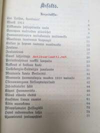 Turun Lehden kalenteri w. 1910 -lehden tilaajille ennen joulua jaettu kirja, jossa eri artikkeleita
