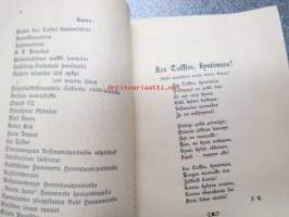 Turun Lehden kalenteri w. 1910 -lehden tilaajille ennen joulua jaettu kirja, jossa eri artikkeleita