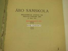 Åbo Samskola 1920-21 redogörelse -toimintakertomus