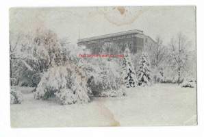 Pori, Raatihuoneen puisto  - paikkakuntapostikortti  kulkenut 1919 nyrkkipostissa
