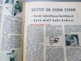 Helkaman Uutiset 1959 nr 4 -sis. mm. seur. artikkelit / kuvat / mainokset; Pfaff-ompelukoneet, Keittiö on kodin sydän, Mitä etuja Helkama Oy tarjoaa teille,