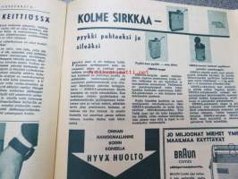 Helkaman Uutiset 1959 nr 4 -sis. mm. seur. artikkelit / kuvat / mainokset; Pfaff-ompelukoneet, Keittiö on kodin sydän, Mitä etuja Helkama Oy tarjoaa teille,