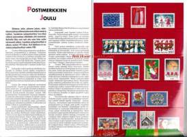 Joulupostimerkkilajitelma Postimerkkien joulu.  Joulumerkkejä 1983 - 1990.  16 erilaista ** postituoretta merkkiä Postimerkkikeskuksen kansiossa.