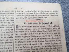 Missions-Tidning 1852 nr 7, ruotsinkielinen lähetyslehti, hyvä postitaksaleimaus