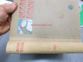 Nuori voima 1910 -sidottu vuosikerta, sisältää varsinaiset lehdet + Kirjallinen liite + Nuorison oma liite -sivustot
