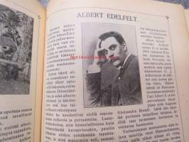 Nuori voima 1910 -sidottu vuosikerta, sisältää varsinaiset lehdet + Kirjallinen liite + Nuorison oma liite -sivustot