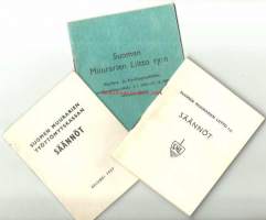 Säännöt, työttömyyskassan säännöt ja urakkahinnoittelu  1957- 1962  yht 3 kpl