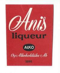 Anis  Liqueur  5295 - vanha viinaetiketti