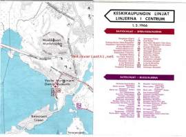 Helsingin opaskarttakansio 1966 - sis. vain opaskartan liitteen ja autoliikennelinjakartan