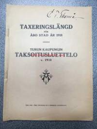 Turun kaupungin taksoitusluettelo v. 1918 - Taxeringslängd för Åbo stad år 1918 -verokalenteri