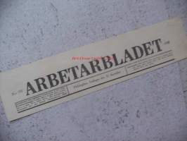 Arbetarbladet Helsingfors 31.12.1948 , sanomalehden nimiotsikko leike / sanomalehtien ilmoituskeskus