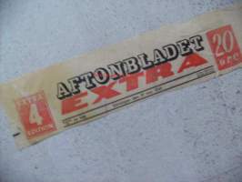 Aftonbladet Extra 29.3.1949 , sanomalehden nimiotsikko leike / sanomalehtien ilmoituskeskus