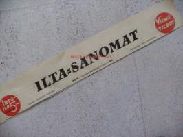 Ilta-Sanomat 24.2.1949 , sanomalehden nimiotsikko leike / sanomalehtien ilmoituskeskus