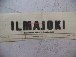 Ilmajoki 9.9.1948 , sanomalehden nimiotsikko leike / sanomalehtien ilmoituskeskus