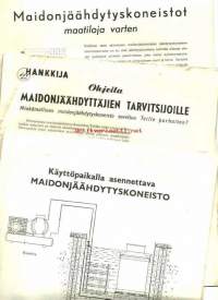 Maidonjäähdytyskoneistot - tuote-esite 3 kpl  1956