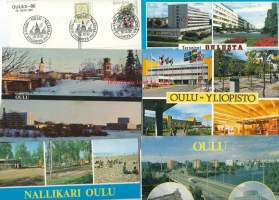 Oulu - paikkakuntapostikortti 6 eril