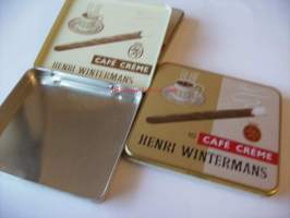 Cafe Creme   - sikarilaatikko peltiä  , koko 7x8x1 cm / valmistevero maksettu viranomaisille ilmoitetusta vähittäismyyntihinnasta