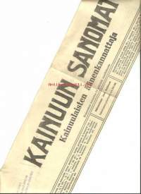 Kainuun Sanomat, Kainuulaisten äänenkannattaja 1949 , sanomalehden nimiotsikko leike / sanomalehtien ilmoituskeskus