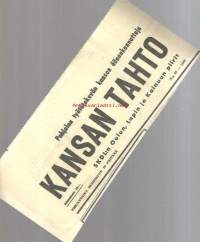 Kansan Tahto SKDL.n  Oulun, Lapin ja Kainuun piirit 1949 , sanomalehden nimiotsikko leike / sanomalehtien ilmoituskeskus