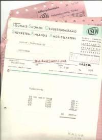 Lounais-Suomen Osuusteurastamo  LSO  - lasku 12.81958  ,  firmalomake ja 5 lähetysluetteloa