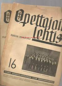 Opettajain Lehti 1943  Suomen kansakoulunopettajain liiton äänenkannattaja   2 kpl