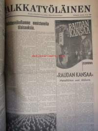 Palkkatyöläinen 1943 nr 1-26 sidottu vuosikerta - Sosiaalidemokraattinen Työläisnuorisoliitto äänenkannattaja