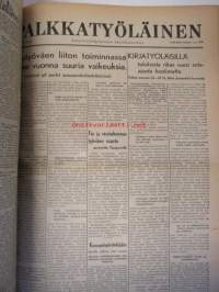 Palkkatyöläinen 1943 nr 1-26 sidottu vuosikerta - Sosiaalidemokraattinen Työläisnuorisoliitto äänenkannattaja