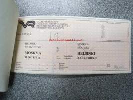 Valtionrautatiet CIV matkaliput 2 kpl Helsinki-Moskova-Helsinki 1989