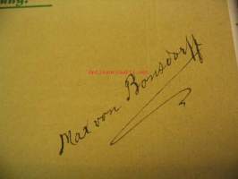 Max von Bonsdorffin nimikirjoitus kirjan etukannella