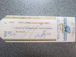 Martin Apteekki - Martins Apoteket, Turku, 29.3.1966 -apteekkisignatuuri