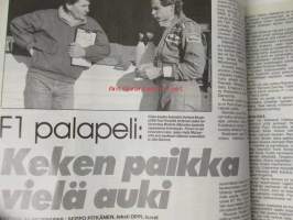 Vauhdin maailma 1987 nr 2, sis. mm. seur. artikkelit / kuvat / mainokset; mm. Formula 1 -87 mitä on tulossa ja mitä on menossa, Tunturiralli, Alain Prost aikamme