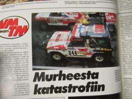 Vauhdin maailma 1987 nr 2, sis. mm. seur. artikkelit / kuvat / mainokset; mm. Formula 1 -87 mitä on tulossa ja mitä on menossa, Tunturiralli, Alain Prost aikamme