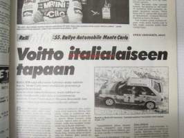 Vauhdin maailma 1987 nr 2, sis. mm. seur. artikkelit / kuvat / mainokset; mm. Formula 1 -87 mitä on tulossa ja mitä on menossa, Tunturiralli, Alain Prost aikamme