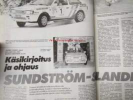 Vauhdin maailma 1987 nr 2, sis. mm. seur. artikkelit / kuvat / mainokset; mm. Formula 1 -87 mitä on tulossa ja mitä on menossa, Tunturiralli, Alain Prost aikamme