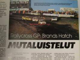 Vauhdin maailma 1987 nr 1, sis. mm. seur. artikkelit / kuvat / mainokset; mm. Ralli-MM Olympus, Pohjola ralli, Brands Hatchin rallicross, VM maistelee Ford Sierra