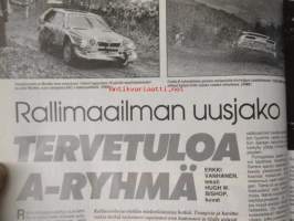 Vauhdin maailma 1987 nr 1, sis. mm. seur. artikkelit / kuvat / mainokset; mm. Ralli-MM Olympus, Pohjola ralli, Brands Hatchin rallicross, VM maistelee Ford Sierra