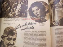 Elokuva-Aitta 1943 nr 7 sis. mm. seur. artikkelit / kuvat; Kansikuvassa Marlene Dietrich, Neljänteen polveen, Helena Kara, Kuka keksi elokuvan, Lizzi Waldmüller,