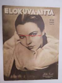 Elokuva-Aitta 1943 nr 22 sis. mm. seur. artikkelit / kuvat; Kansikuvassa Hlde Krahl - Anuschka, Deanna Durbin, Matti Lehtelä, Herra ja Ylhäisyyys, Viktor de Kowa,