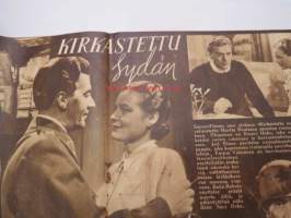 Elokuva-Aitta 1943 nr 24 sis. mm. seur. artikkelit / kuvat; Kansikuvassa Ansa Ikonen - Vaivaisukon morsian, Kirkastettu sydän, Naiset eivät ole enkeleitä, Helmut