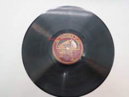 His Master´s Voice HMV X 2804 E. Rautavaara - Oi jos ilta joutuis / Laulu-Miehet - Lohdutus / Armaasta erotessa -savikiekkoäänilevy, 78 rpm