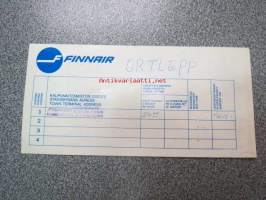 Finnair matkalippuvihko + Baggage Identification Tag + Matkustajamaksukuitti 10,00 mk nr 174470