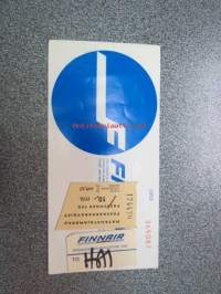 Finnair matkalippuvihko + Baggage Identification Tag + Matkustajamaksukuitti 10,00 mk nr 174470