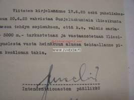 Suojeluskuntain Yliesikunta / Littoisten Osakeyhtiö-asiakirja 25.6.1925