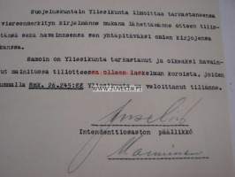 Suojeluskuntain Yliesikunta / Littoisten Osakeyhtiö-asiakirja 14.12.1925