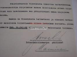 Suojeluskuntain Yliesikunta / Littoisten Osakeyhtiö-asiakirja 14.12.1925