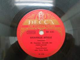 Decca SD 5161 Pikku-Tapani - Olen pikku-urheilija / Sairaalle äidille -savikiekkoäänilevy, 78 rpm